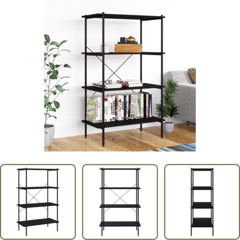 vidaXL Scaffale con mensole - Scaffale con 4 Mensole Nero 80x40x130 cm