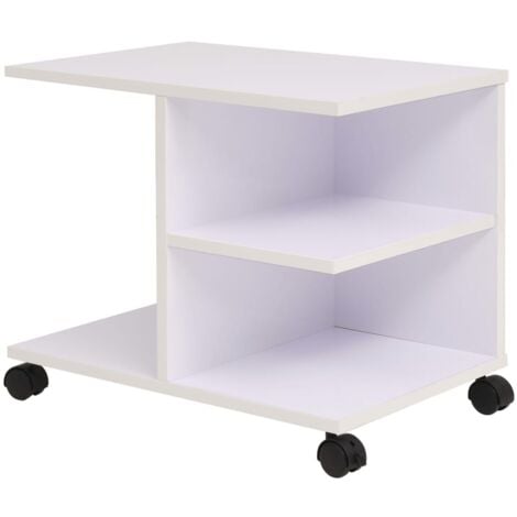 vidaXL Scaffale con Ruote 50x35x42 cm Bianco