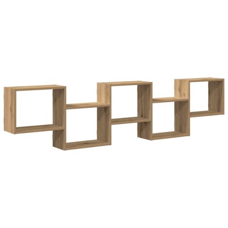 vidaXL Scaffale Cubo Parete 5 Scomparti Truciolato Rovere Artigianale