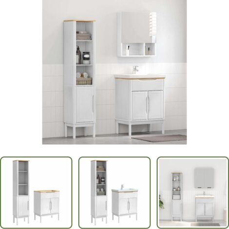 vidaXL Scaffale da bagno -  Set di mobili per il bagno con lo scaffale FLORO 2 pcs Bianco