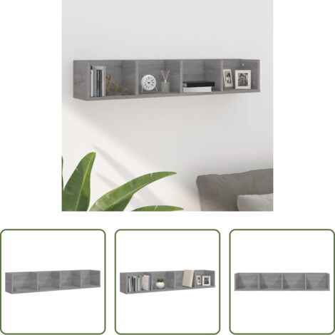 vidaXL Scaffale da parete -  Mensola a Muro CD Grigio Sonoma 100x18x18 cm Legno Multistrato