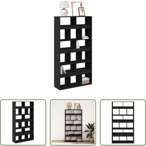 vidaXL Scaffale decorativo -  Divisorio Stanza Nero 100x33x187,5 cm in Truciolato