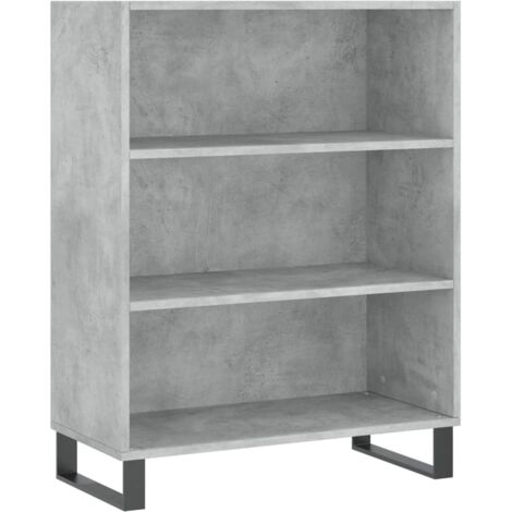 vidaXL Scaffale Grigio Cemento 69,5x32,5x90 cm in Legno Multistrato