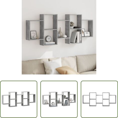 vidaXL Scaffale grigio cemento -  Scaffale a Muro Grigio Cemento 159x18x65 cm in Truciolato
