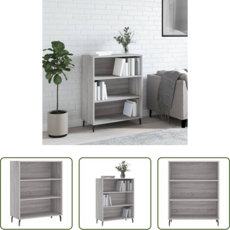 vidaXL Scaffale grigio -  Scaffale Grigio Sonoma 69,5x32,5x90 cm in Legno Multistrato