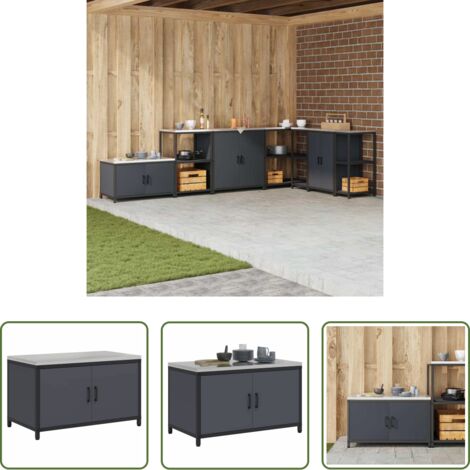 vidaXL Scaffale in acciaio -  Stoccaggio in cucina Antracite 60 x 50 x 92 cm Acciaio