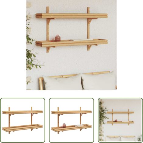 vidaXL Scaffale in bambù -  Scaffale da parete Marrone 100 x 26 x 60 cm Bambù