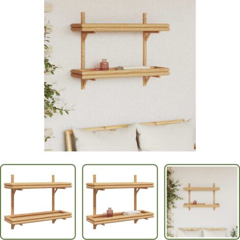 vidaXL Scaffale in bambù -  Scaffale da parete Marrone 39 x 26 x 60 cm Bambù