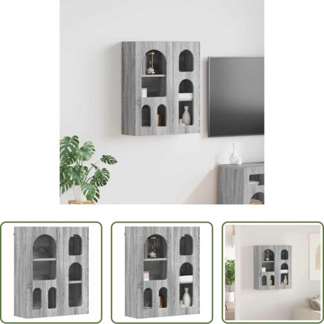 vidaXL Scaffale in legno -  Armadio pensile con lo scaffale Grigio Sonoma 59 x 20 x 71.5 cm