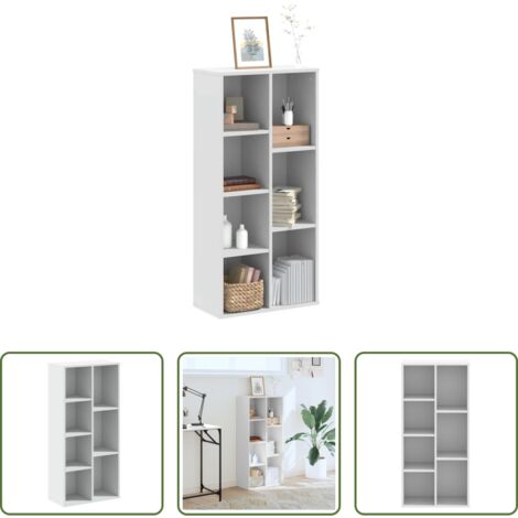 vidaXL Scaffale in legno -  Libreria Bianca 50x25x105 cm in Legno Multistrato