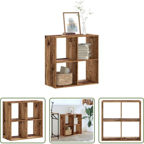 vidaXL Scaffale in legno -  Libreria Legno Antico 68,5x32x68,5 cm in Legno Multistrato