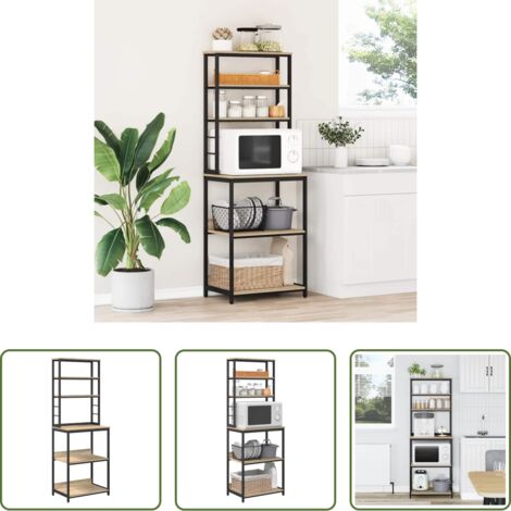 vidaXL Scaffale in legno - Mensola da cucina Rovere Sonoma 60 x 40 x 168 cm