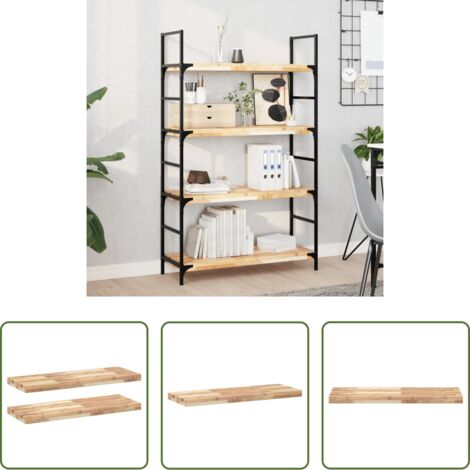vidaXL Scaffale in legno -  Mensole da Parete 2 pz 100x30x4 cm Legno Acacia Non Trattato