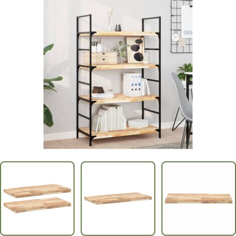 vidaXL Scaffale in legno -  Mensole da Parete 2 pz 100x40x4 cm Legno Acacia Non Trattato