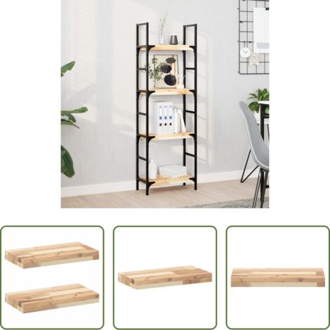 vidaXL Scaffale in legno -  Mensole da Parete 2 pz 60x20x4 cm Legno Acacia Non Trattato