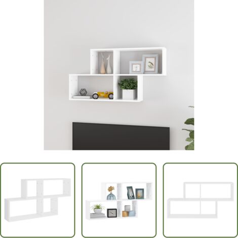 vidaXL Scaffale in legno -  Scaffale a Parete Bianco 100x18x53 cm in in Multistrato