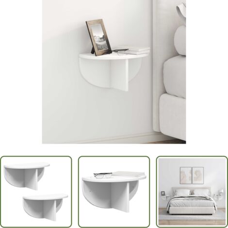 vidaXL Scaffale in legno -  Scaffale da parete 2 pcs Bianco 38 x 19 x 19 cm