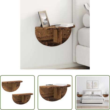 vidaXL Scaffale in legno -  Scaffale da parete 2 pcs Legno vecchio 48 x 24 x 24 cm