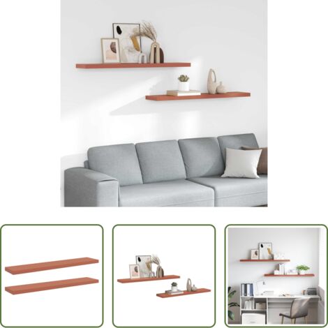 vidaXL Scaffale in legno -  Scaffale da parete 2 pcs Rosso 120 x 23,5 x 4 cm