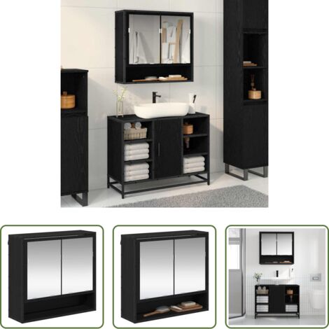 vidaXL Scaffale in legno -  Scaffale da parete con lo scaffale Rovere Nero 65 x 20 x 60 cm