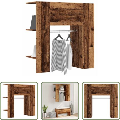 vidaXL Scaffale in legno -  Scaffale Ingresso Legno Antico 97,5x37x99 cm Legno Multistrato