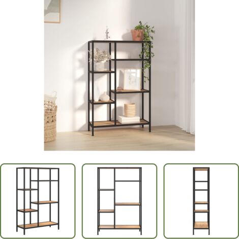 vidaXL Scaffale in legno -  Scaffale per Libri 80x30x120 cm Acciaio e Legno Multistrato