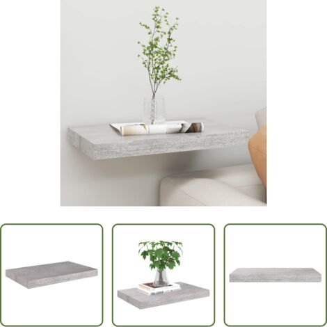 vidaXL Scaffale in mdf -  Scaffale a Parete Grigio Cemento 50x23x3,8 cm in MDF
