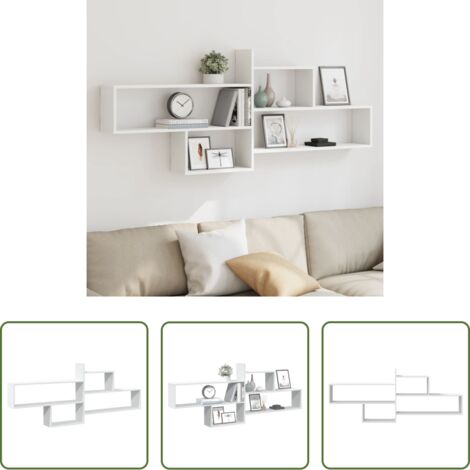 vidaXL Scaffale in truciolato -  Mensola a Parete Bianca 167,5x18x68 cm in Truciolato
