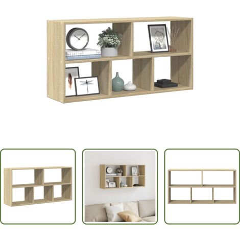 vidaXL Scaffale in truciolato -  Scaffale a Parete Rovere Sonoma 100x25x50 cm Legno Multistrato
