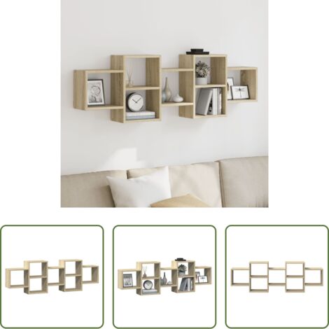 vidaXL Scaffale in truciolato -  Scaffale a Parete Rovere Sonoma 129x18x42 cm in Truciolato