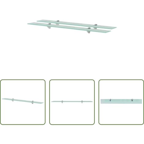 vidaXL Scaffale in vetro -  Mensole Galleggianti 2 pz in Vetro 90x10 cm 8 mm