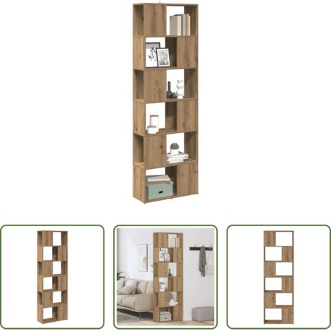 vidaXL Scaffale -  Libreria/Divisorio Stanza Rovere Artigianale 60x24x186 cm