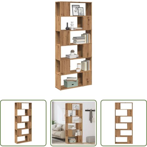 vidaXL Scaffale -  Libreria/Divisorio Stanza Rovere Artigianale 80x24x186 cm