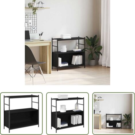 vidaXL Scaffale -  Libreria Rovere nero 80 x 30 x 78.5 cm Legno multistrato