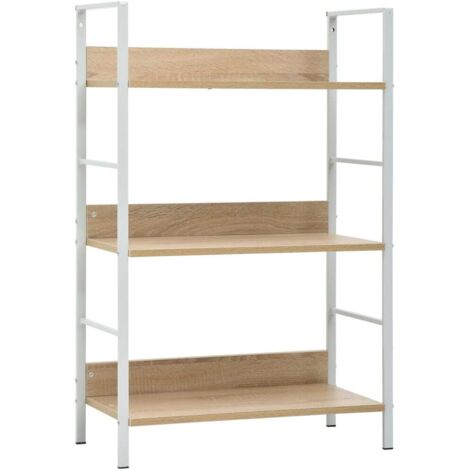 vidaXL Scaffale Libri 3 Ripiani Rovere 60x27,6x90,5 Legno Multistrato