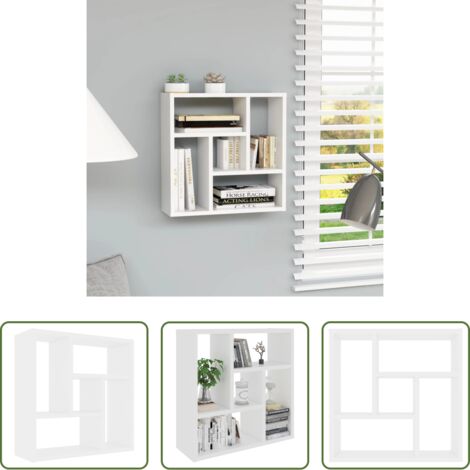 vidaXL Scaffale moderno -  Scaffale a Parete Bianco 45,1x16x45,1 cm in Legno Multistrato