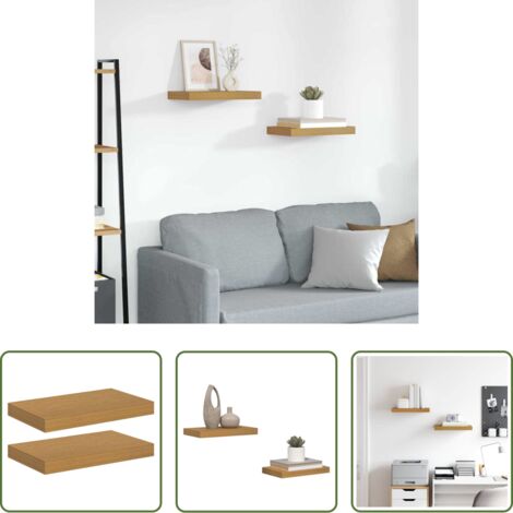 vidaXL Scaffale moderno -  Scaffale da parete 2 pcs Beige 40 x 23,5 x 4 cm