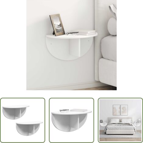 vidaXL Scaffale moderno -  Scaffale da parete 2 pcs Bianco 48 x 24 x 24 cm