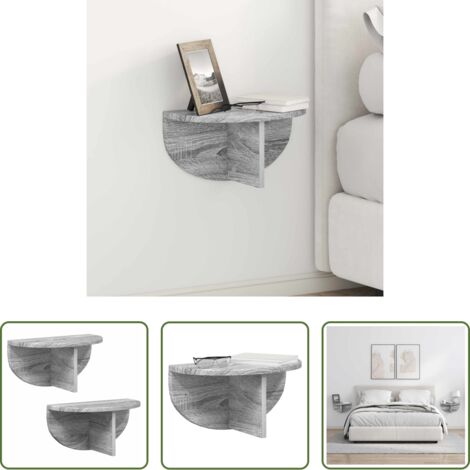 vidaXL Scaffale moderno -  Scaffale da parete 2 pcs Grigio Sonoma 38 x 19 x 19 cm