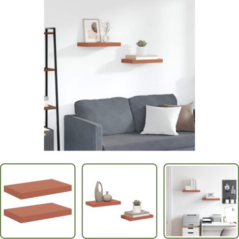 vidaXL Scaffale moderno -  Scaffale da parete 2 pcs Rosso 40 x 23,5 x 4 cm