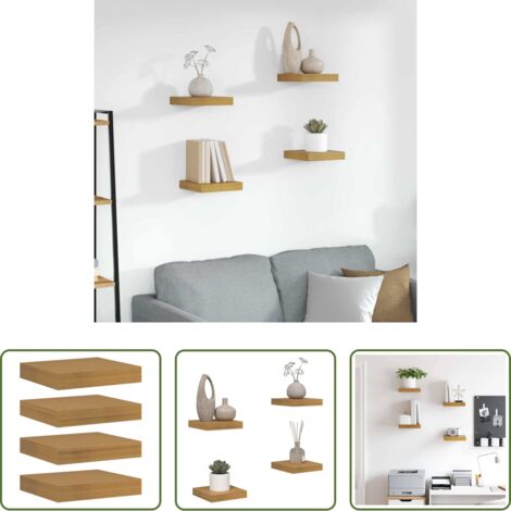 vidaXL Scaffale moderno -  Scaffale da parete 4 pcs Beige 23 x 23,5 x 4 cm