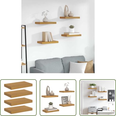 vidaXL Scaffale moderno -  Scaffale da parete 4 pcs Beige 40 x 23,5 x 4 cm