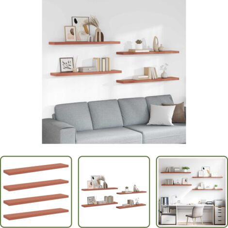 vidaXL Scaffale moderno -  Scaffale da parete 4 pcs Rosso 120 x 23,5 x 4 cm