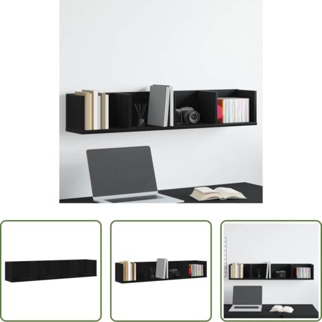 vidaXL Scaffale moderno -  Scaffale da parete con lo scaffale Rovere Nero 100 x 18 x 18 cm