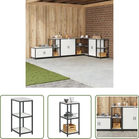 vidaXL Scaffale moderno -  Stoccaggio in cucina Bianco 60 x 50 x 92 cm Acciaio