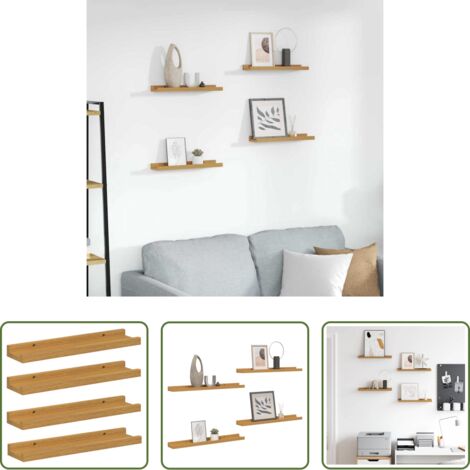 vidaXL Scaffale modulare -  Scaffale da parete 4 pcs Beige 40 x 9 x 3 cm Legno multistrato