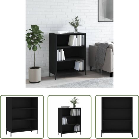 vidaXL Scaffale nero - Scaffale Nero 69,5x32,5x90 cm in Legno Multistrato