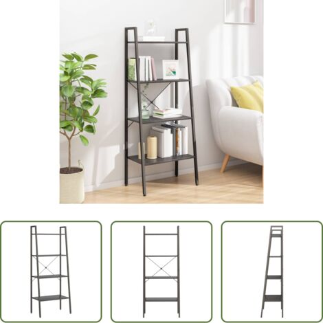 vidaXL Scaffale per casa -  Scaffale Autoportante con 4 Ripiani Nero 56x35x140 cm