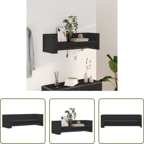 vidaXL Scaffale per interni -  Scaffale a Parete Nero 100x35x30,5 cm in Legno Multistrato