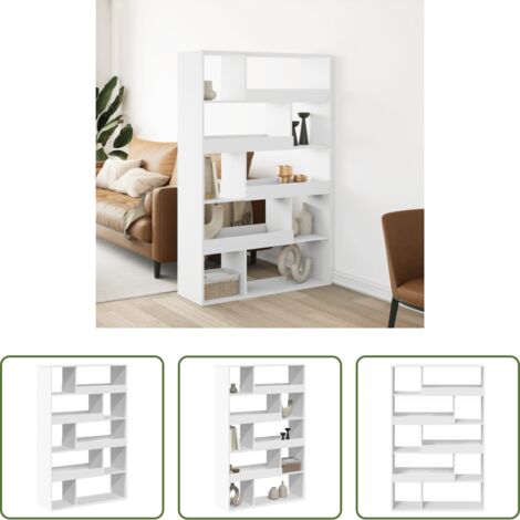 vidaXL Scaffale per libri -  Libreria Bianca 100x33x156,5 cm in Truciolato
